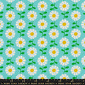 Flowerland Field of Flowers in Turquoise - FQ or more
