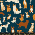 Dog Park Dog Medley in Teal Navy - FQ or more