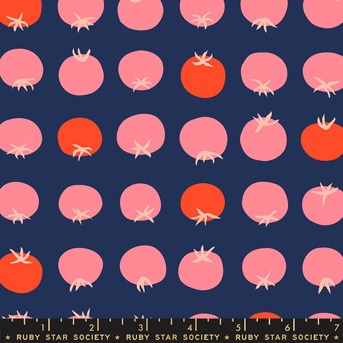 Tomato Tomahto Tomatoes in Navy - FQ or more